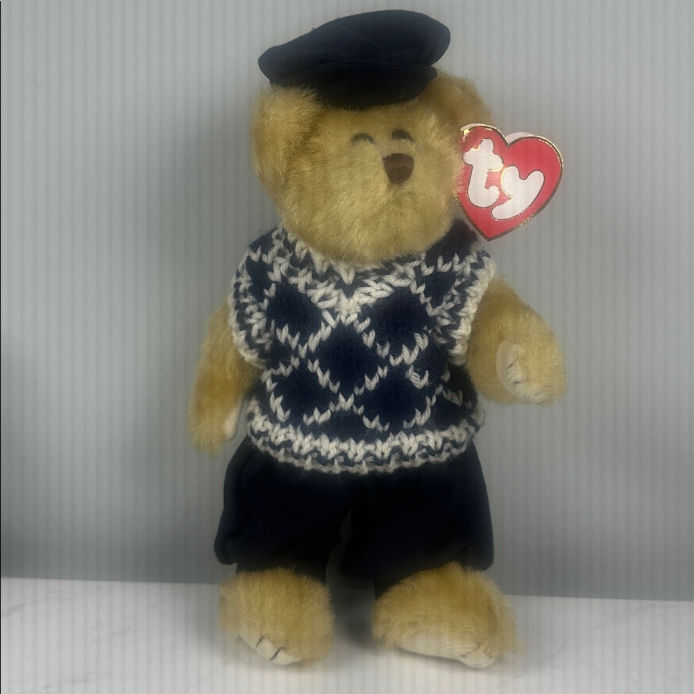 Vintage Ty Beanie Baby Mulligan Bear golf golfing 1993 with tag